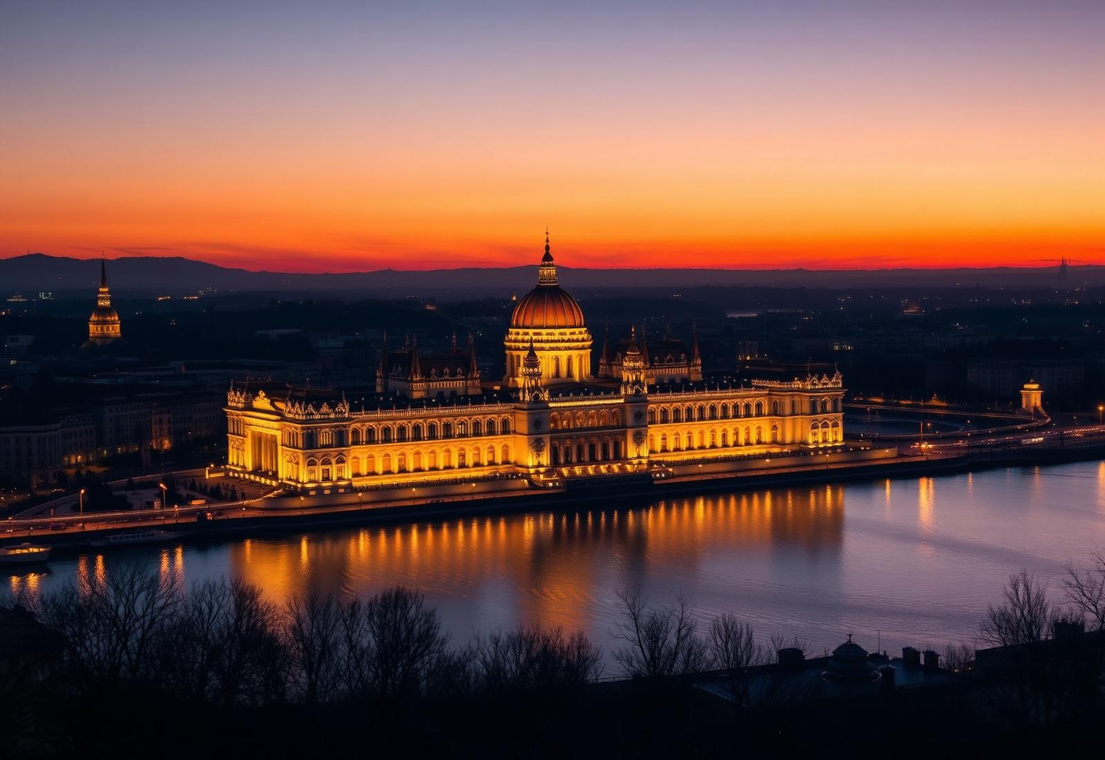 Budapest Parliament at twilight